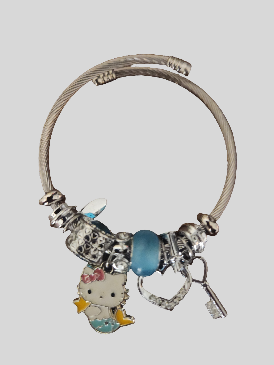 Pulsera Hello gato corazon, bracelet hello gato heart